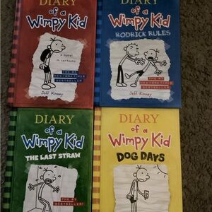Diary of a Wimpy Kid 4-Book Set — Red, Blue, Green, Yellow Covers